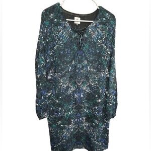 CAbi Noel‎ Eternal Damask Green/Blue Shift Dress